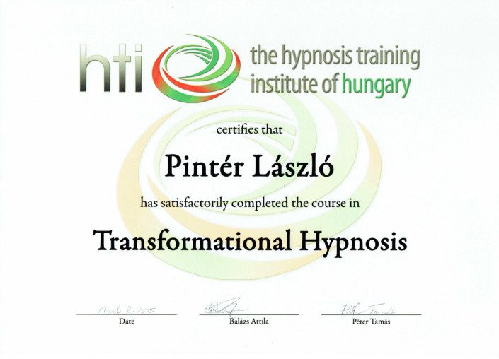 transzfomaciosHipnozis2 HTI Transzformációs hipnózis oklevél